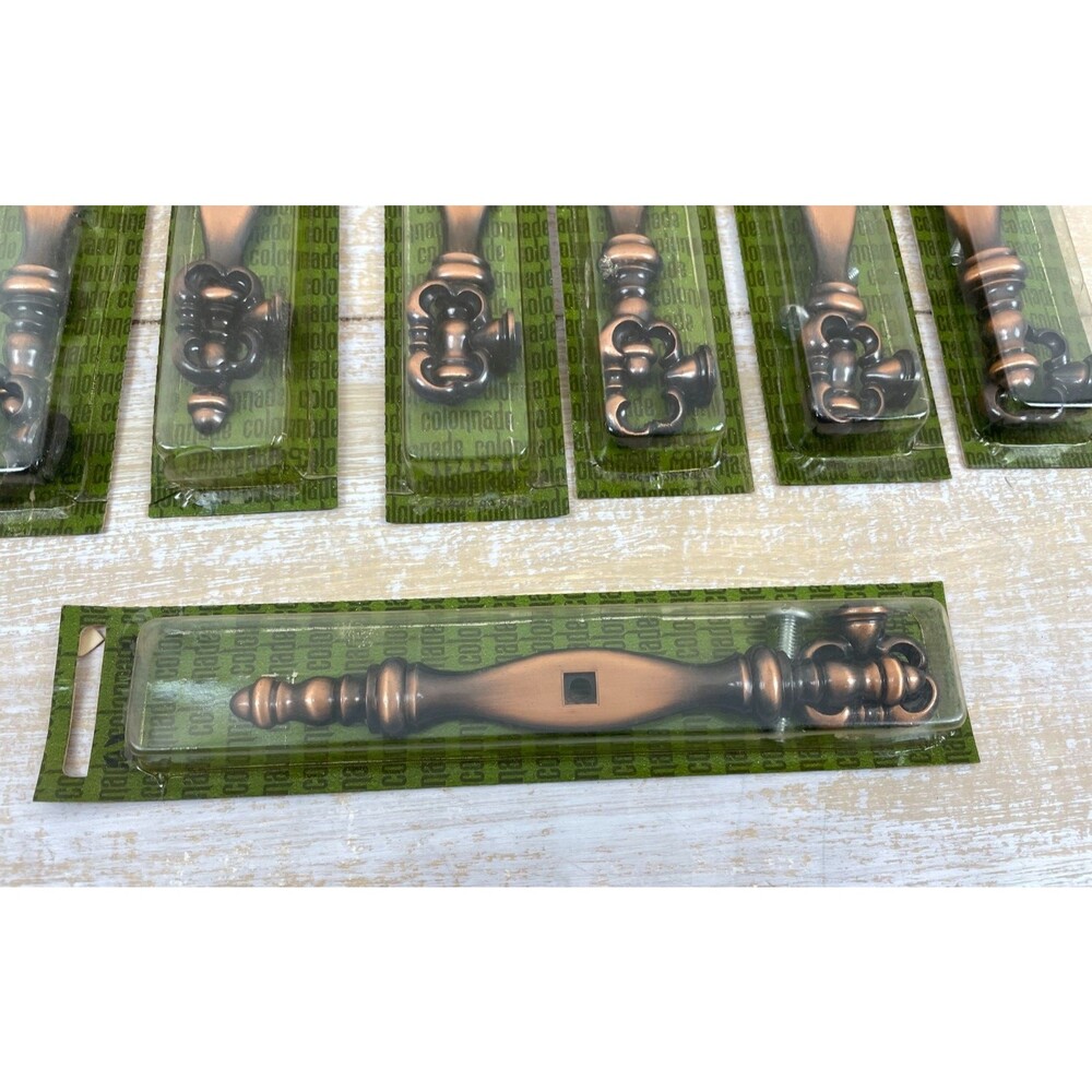13 Amerock Colonnade Antique Copper Furniture Key & Backplate Pulls T-715-AC NOS